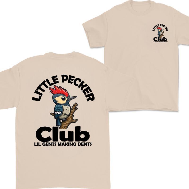 Little Pecker Club Men's T-shirt, Little Pecker Club Lil Gents Making Dents Shirt, Little Pecker Club Unisex Cotton 2 Sides Shirt, Full Colors, Full S