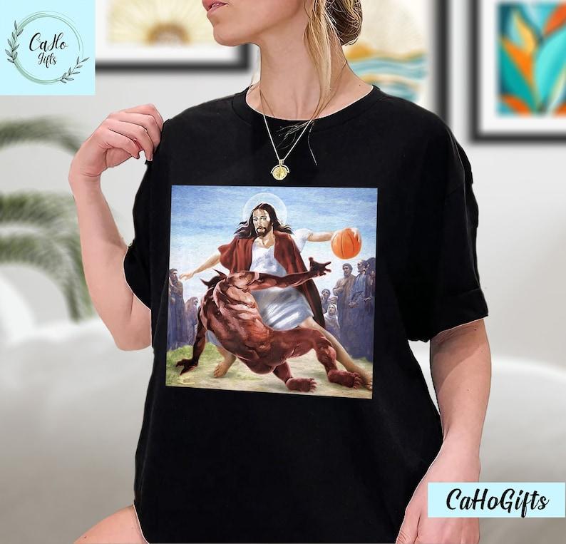 Jesus Crossing Christian T-Shirt, Jesus Shirt, Jesus Basketball  sweater and hoodie