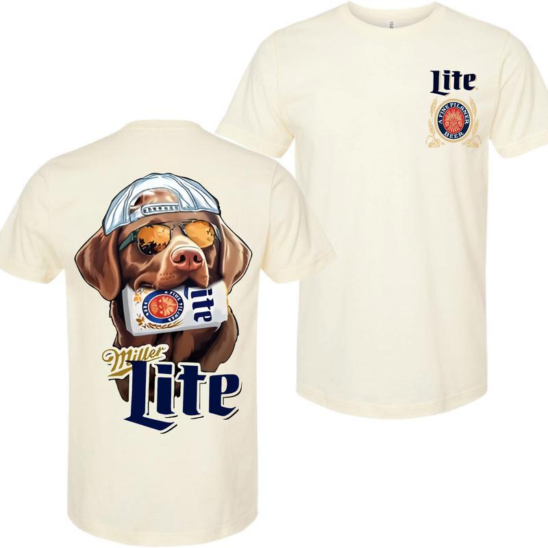 Chocolate Labrador Hunting Dog 2 Siders Hoodies, Miler Lite T-shirt, Perfect For Beer Lovers, Unisex for Men and For Women Classic Cotton