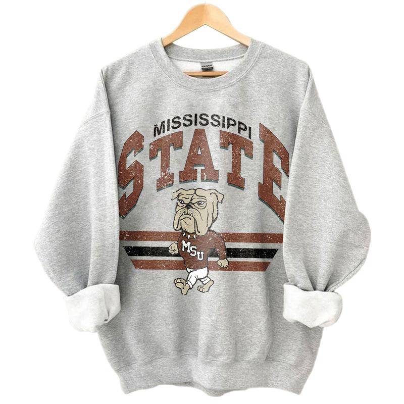Mississippi State Bulldogs Vintage Football NCAA Sweatshirt - Tshirt - Hoodie, Mississippi State University Unisex Football NCAA Shirt, Unisex Vintage