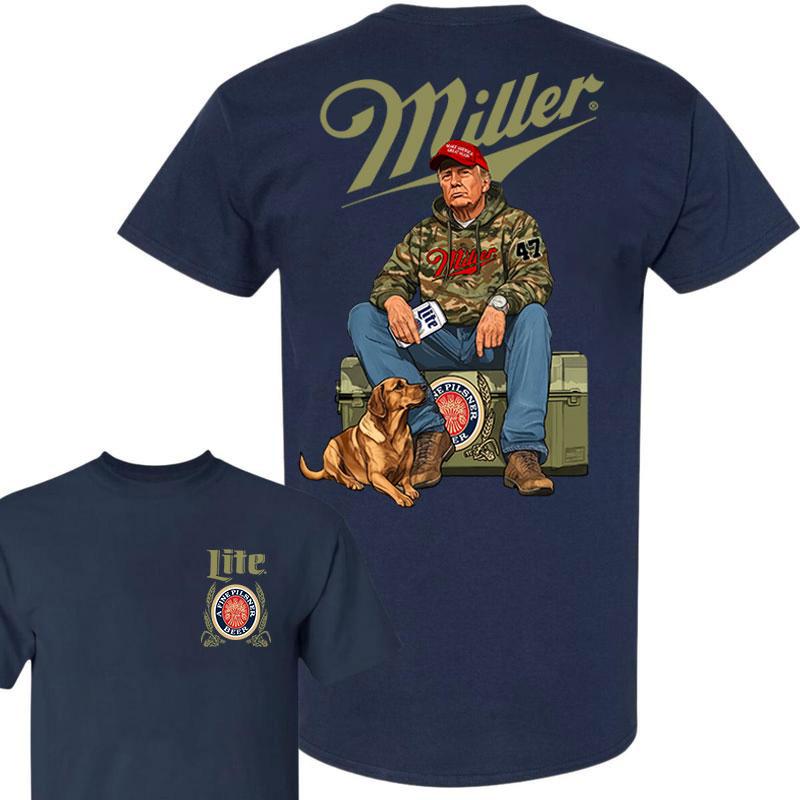 Miller Litee Trump Hunting Camo Unisex shirt, Trump won 47th president Election 2024 shirt, Miller Litee Fuel Hand Drill Dog Hunt Tee, Trump With Loca