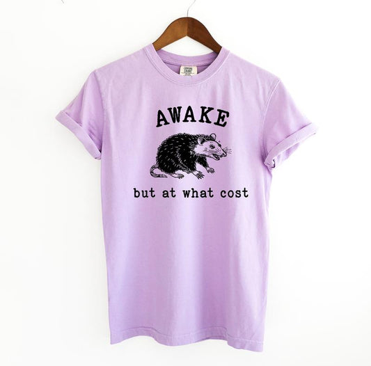 Awake at what cost Graphic Tee, Possum Meme Comfort Colors Shirt
