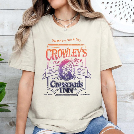 Supernatural Shirt,  Supernatural Crowley's Crossroads Inn Shirt,  Gift For Woman and Man Unisex T-Shirt Sweatshirt Hoodie Casual Cotton