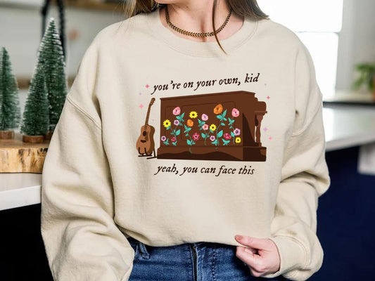 You're On Your Own Kid Eras Piano Flower TshirtSweatshirtHoodie, VIntage Flowers Surprise Song Tshirt, On Your Own Kid Sweatshirt