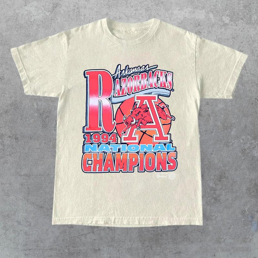 1994 Razorbacks National Champions Arkansas Vintage T-Shirt, Full Size, Full Color, Gift For Men, For Women