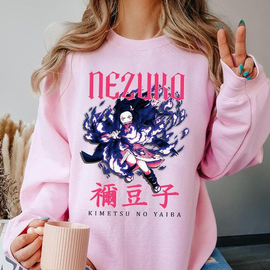 Nezuko Kamado Sweatshirt, Nezuko Sun Breathing Shirt Hoodie, To The Hashira Traing Sweatshirt Hoodie, Kimetsu No Yaiba Merch, Demon Slayer Outfit, Ani
