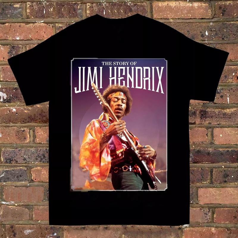 New Jimi Hendrix Singer Basic Cotton Black Full Size Unisex T-Shirt