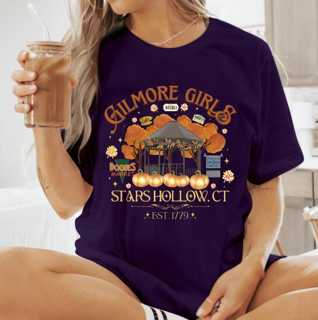 Gilmore Girls Stars Hollow Shirt, Vintage Stars Hollow Connecticut Shirt, Gilmore Girls Merch, Luke's Diner Shirt, Book Lovers Gift Cotton Fabric