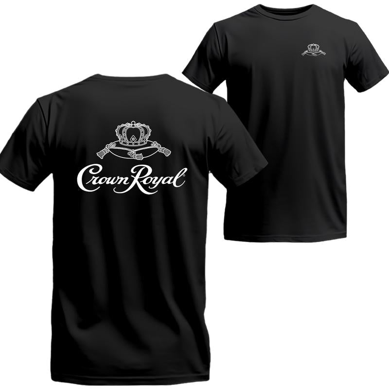 Crown Royal Black And White Logo T-shirt, Crown Royal Short Sleeve Tee, Beer Shirt Viral Menswear Top