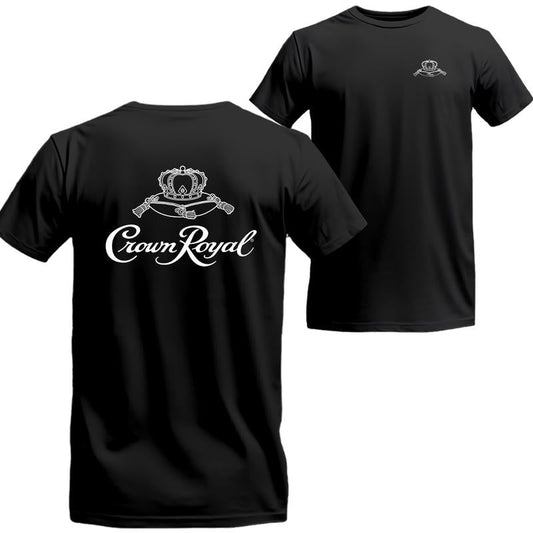 Crown Royal Black And White Logo T-shirt, Crown Royal Short Sleeve Tee, Beer Shirt Viral Menswear Top