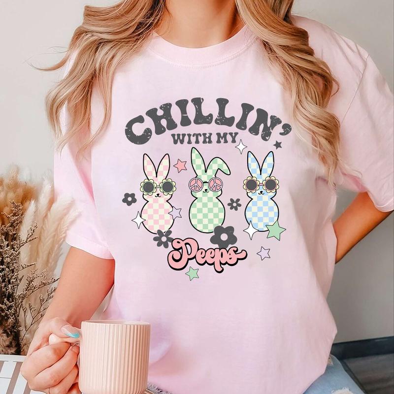 Easter Chillin' With My Peeps Sweatshirt, Hoodie, T-shirt, Easter Shirt, Cute Easter Gifts, Peeps Shirt