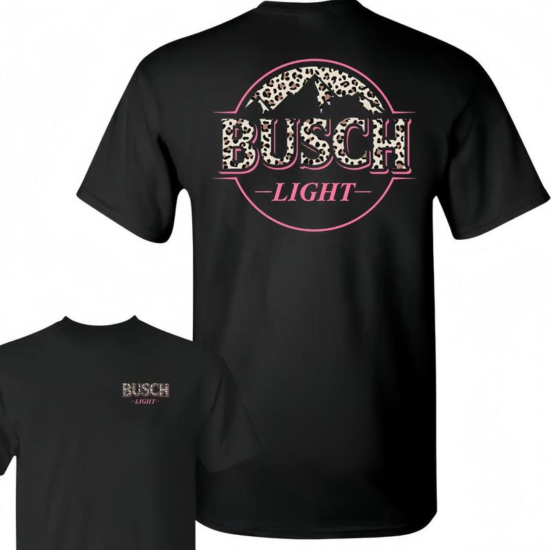 Busch Light Logo Cotton T-shirt, Summer Tee, Full Color, Clothing For Men, For Women