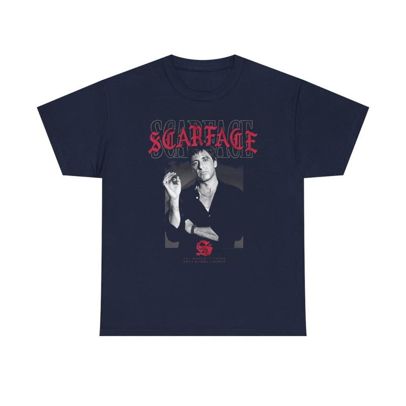 Scarface Unisex Heavy Cotton Tee - Tony Montana - The World Is Yours Shirt - Scarface T Shirt - Gift for Men and Women