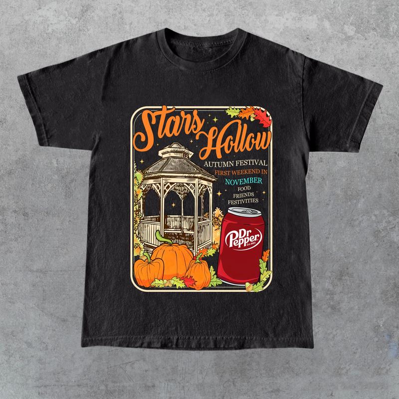 Stars Hollow Connecticut 1779 Shirt, Gilmore Girls Shirt, Autumn T-shirt, Dr pepper Tee, Full Color, For Men, For Women