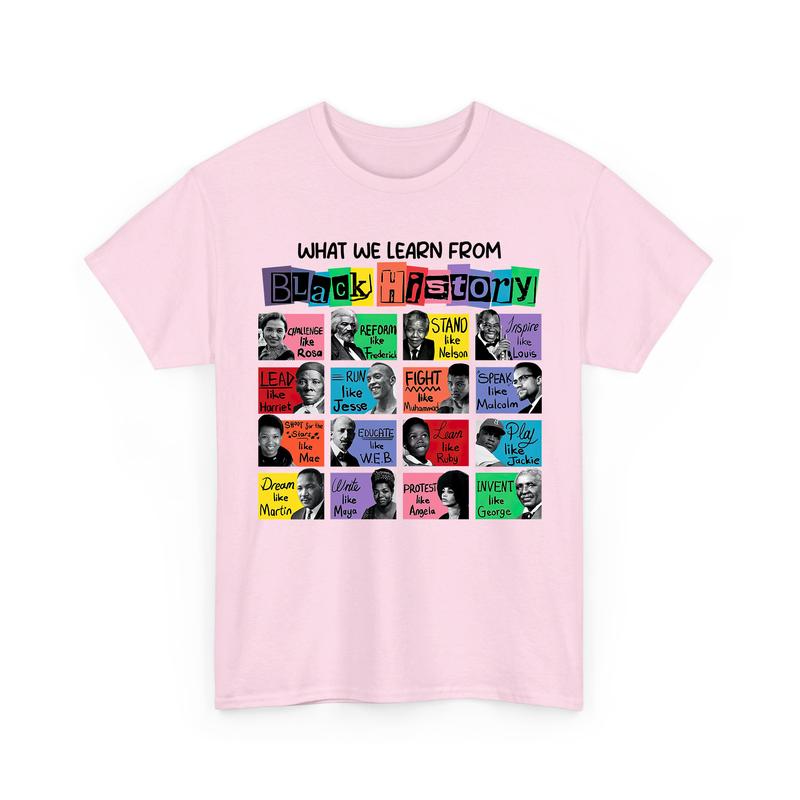 Black History Month Tshirt, What We Learn from Black History, Black Lives Matter Shirt, Unisex Casual Cotton