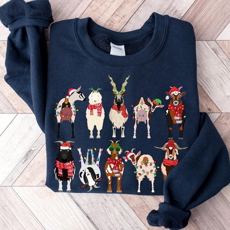 Goat Christmas Crewneck Sweatshirt, Hoodie, T-shirt