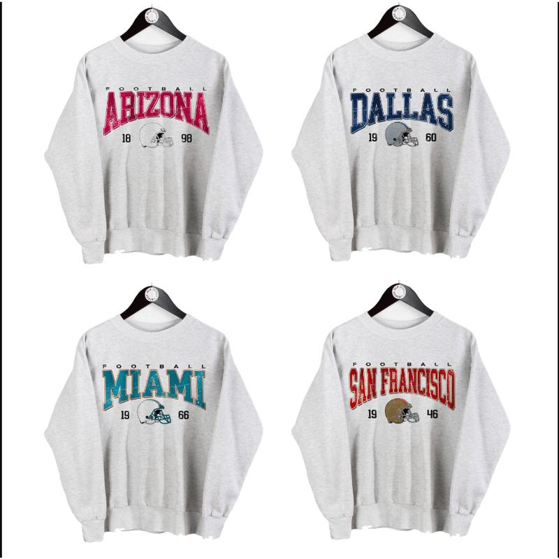 Vintage Football Big Words Sport Grey Sweatshirt, Hometown Football Sweatshirt, Football Thowback Vintage All Teams Sweatshirt, Vintage Graphic Sweats