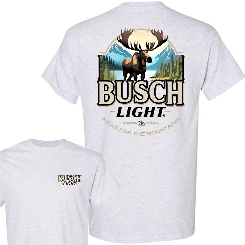 Busch Light Moose Head for the Mountains T-Shirt, Hunting T-Shirt, Full Color T-Shirt, For Men, For Women
