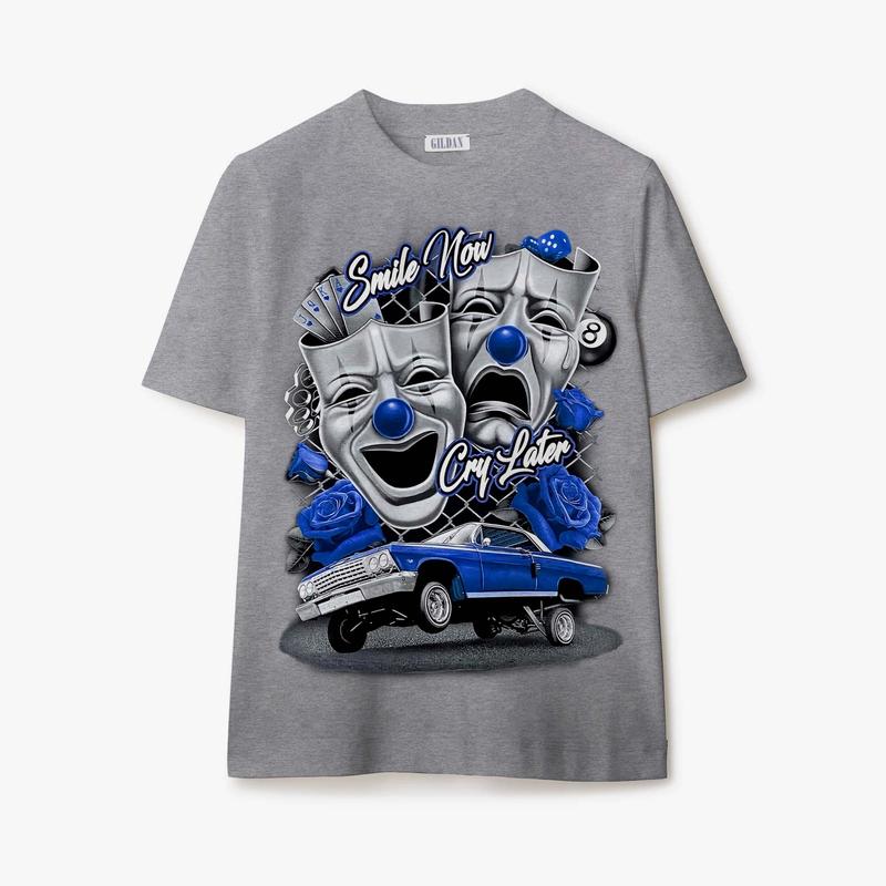 Blue Smile Now Cry Later T Shirt Classic Collar