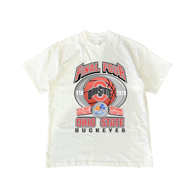 Vintage 1999 Ohio State UniversityCotton NCAA T-Shirt Streetwear Menswear Top Shortsleeve Sports Tshirt Classic Tee Casual