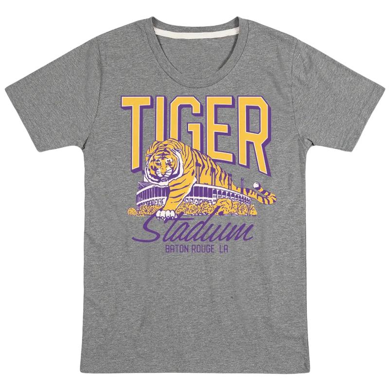 LSU Football Tiger Stadium Ringer Tee Classic Cotton Menswear Top Embroidered Hoodie