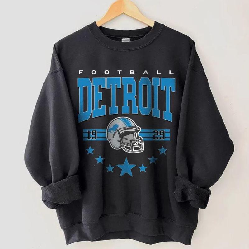 Detroit Football Sweatshirt, Vintage Style Detroit Football Crewneck, Football Sweatshirt, Detroit Crewneck, Football Fan Gifts