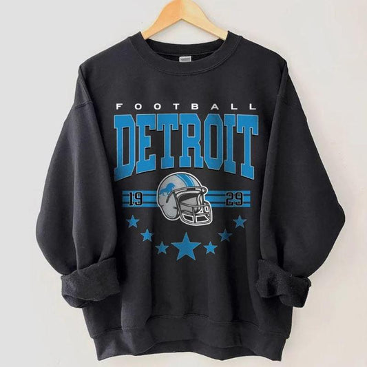 Detroit Football Sweatshirt, Vintage Style Detroit Football Crewneck, Football Sweatshirt, Detroit Crewneck, Football Fan Gifts