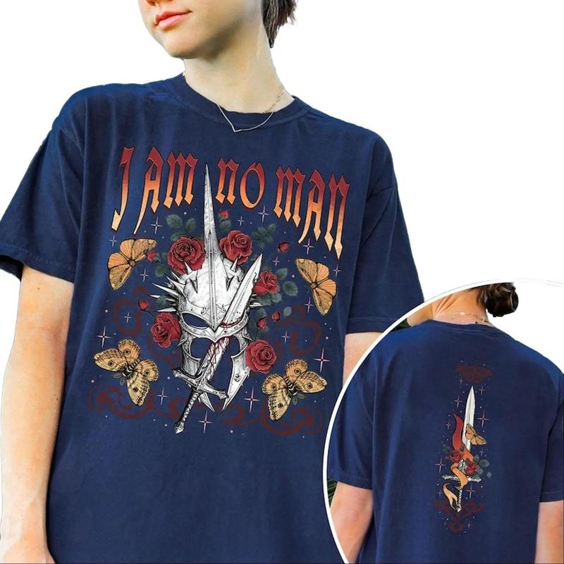 I Am No Man Double Side T-Shirt, LOTR T-Shirt, Fantasy Reader Tee, Book Quote Tee, Girl Power Shirt, Gift for Birthday