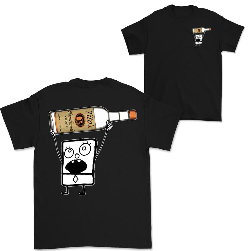 Doodlebob Titoâ€™s Vodka Drawing 2 Sided T-Shirt, Funny Drinking T-Shirt, Summer T-Shirt, Full Color T-Shirt, Unisex T-Shirt, For Men, For Women, Gift F