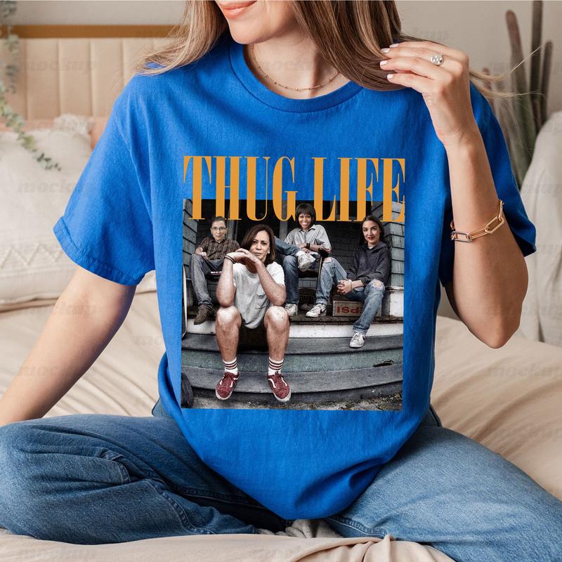Thug LifÐµ Funny T-Shirts, KamalÐ° Ruth AOC MichellÐµ Thug Life Shirts