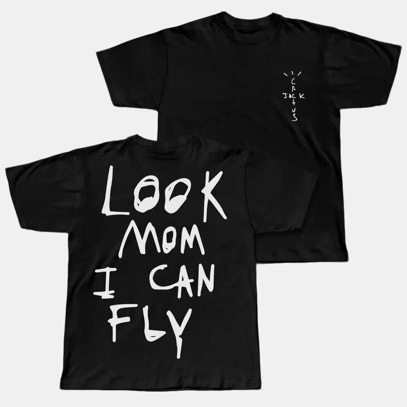 Travis Cactus Look Mom I Can Fly Graphic Shirt, Rapper Shirt Rap Tee Hip Hop Shirt, Music Tour Merch Gift For Him, Gift For Her, Vintage Y2K Tee Crewn