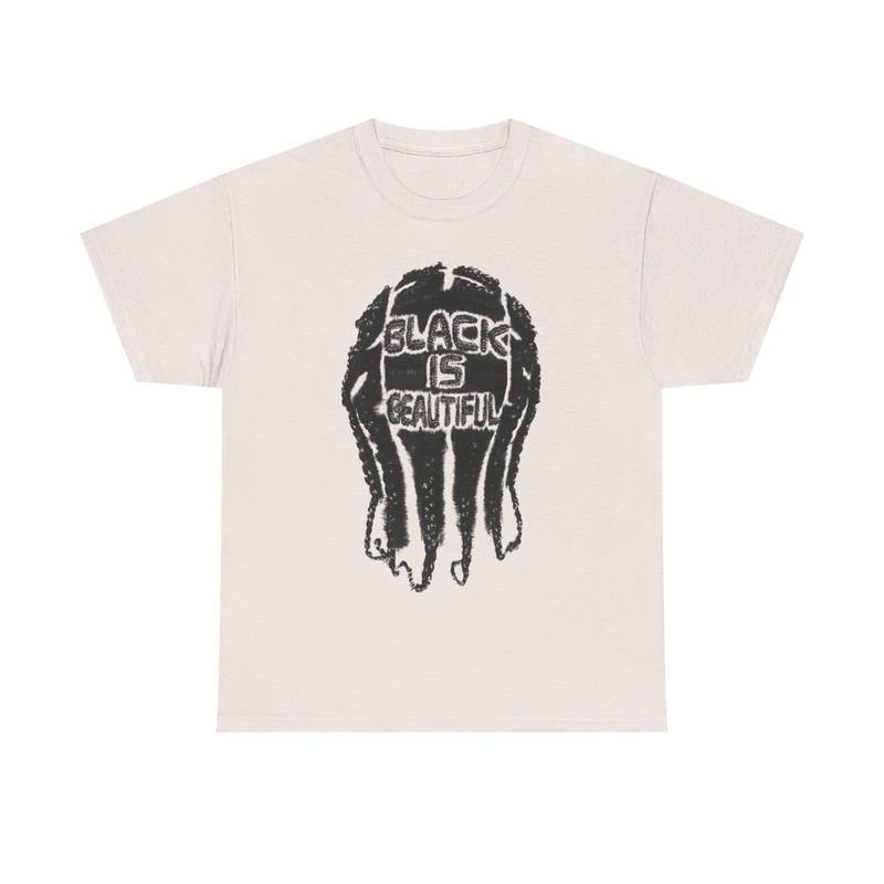 Black is Beautiful Vintage Hippie 90s Styled Graphic T-Shirt Retro Y2k Vibes Hip Hop Inspired Casual Cotton