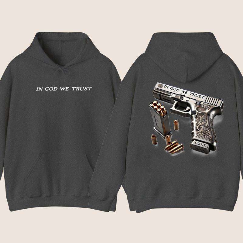In God We Trust Hoodie And Crewneck Sweatshirt, Glock Hoodie, For Men For Women, Glock Shirt - Classic Fit - Menswear