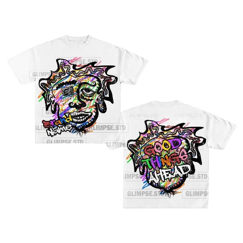 Y2K Graphic Good Thing Ahead Personalize Printed Tshirt Casual Cotton Crewneck Sleeve Top Womenswear Top Womenswear