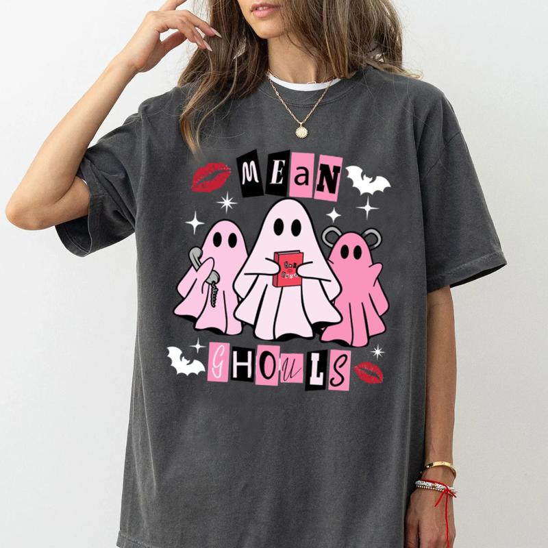 Mean Ghouls Shirt, Halloween Shirt, Mean Girls Shirt, Cute Ghost T-Shirt Unisex Classic Cotton