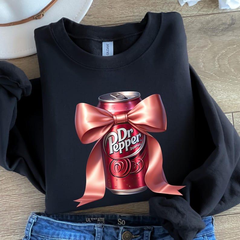 Vintage Dr Pepper Coquette Dr Pepper Sweatshirt, Pink Bow Dr Pepper Shirt, Perfect Soda Lover Gift Idea, Diet Dr.Pepper Gifts, Soda Crewneck, Merry Ch