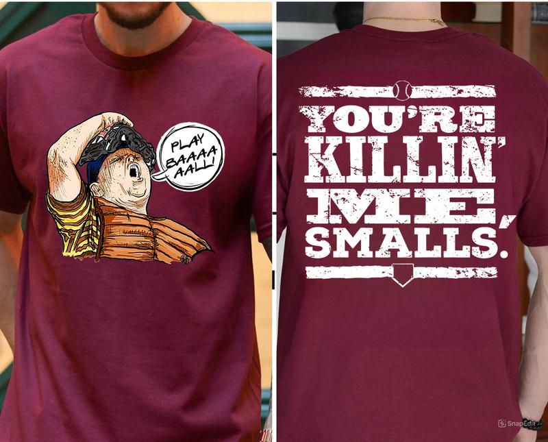 Ham The Sandlot Graphic Tshirt, YOU'RE KILLING ME SMALLS! MEN'S TEE, Gift For Baseball fans, Cotton Fabric Comfort Cotton Menswear T-shirt