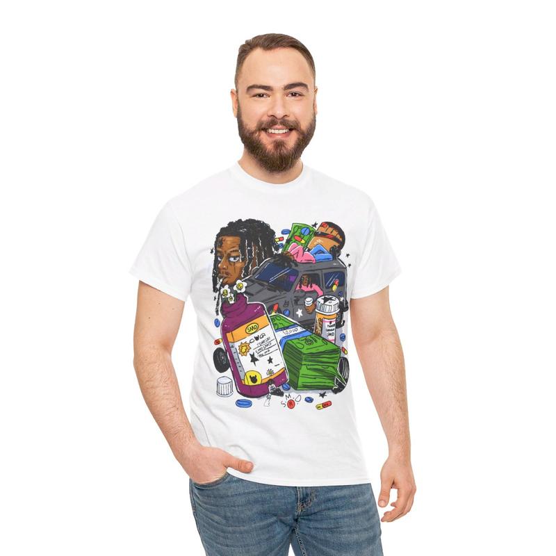 Lucki Rapper Y2k 90s Hip-Hop Vibes Heavy Cotton Graphic T-Shirt Tshirt Shirt HipHop Rap Tee Casual Menswear Retro Top Vintage Comfy