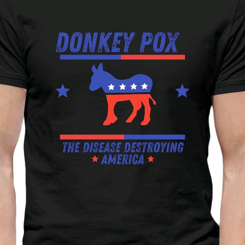 Donkey Pox T-Shirt - Satirical Take on Current Events - Tee, Menswear Casual Top Underwear t shirt funny meme