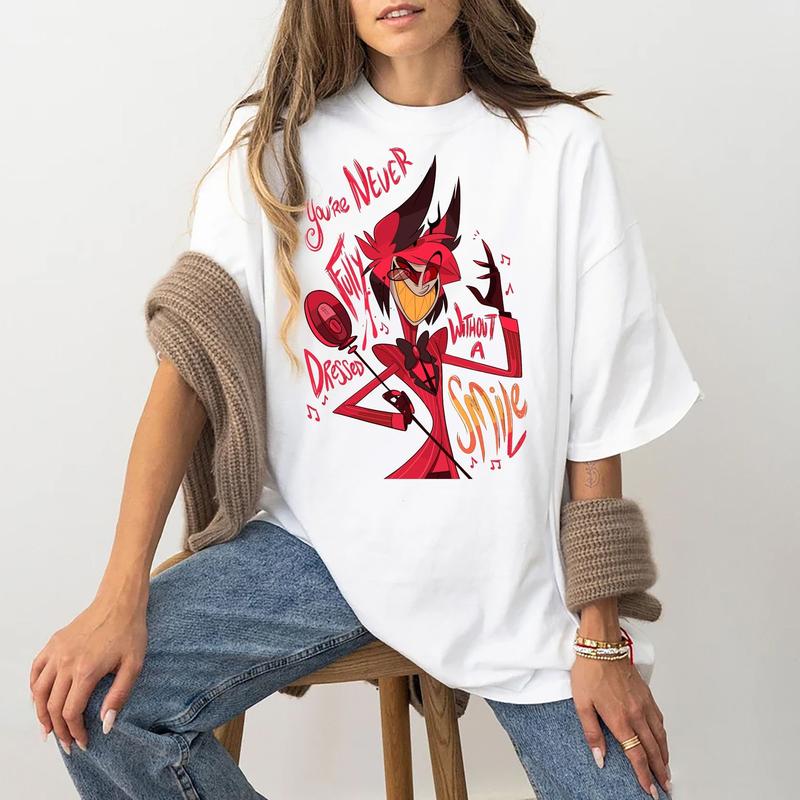 Alastor T Shirt Alastor Hazbin Hotel Alastor Vivziepop Shirt Radio Demon Alastor Hazbin Hotel Characters Tshirt Hazbin Hotel Cartoon Merch, Unisex Sho
