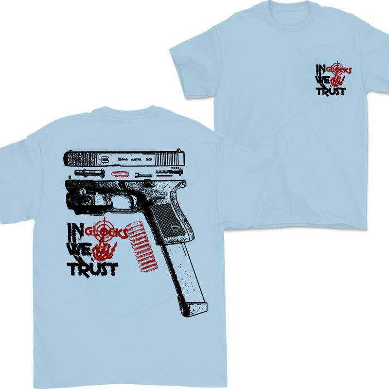 In Glock We Trust Bone Hand Halloween 2 Side T-shirt,Glock Halloween Tee,Bone Hand Halloween Glock Shirt, For Her For Him
