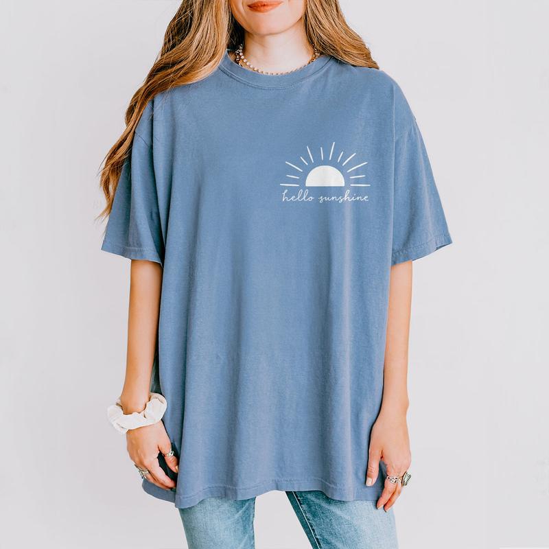 Hello Sunshine Comfort Shirt, Beachy Women Shirts,Beachy Tee,Beach Outfits, Summer Shirts, Summer T-Shirt, Vacation Beach Shirt, Sunshine Lover Tee, B