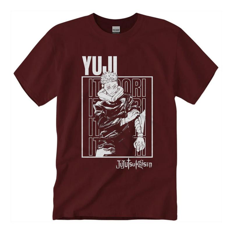 Yuji Itadori Jujutsu Kaisen T-Shirt Vintage Streetwear Anime Fans T-Shirt Unisex Classic Collar