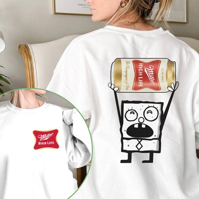Miller High Life Drink Est 1903 Shirt, Doodlebob Character Movie Tshirt, Beer, Drinking Lover, Funny Shirt