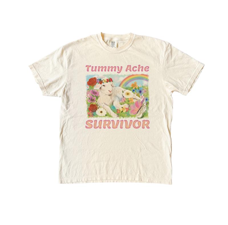 Tummy Ache Survivor Lamb Tshirt, Cute Tshirt, Comfort Colors Shirt