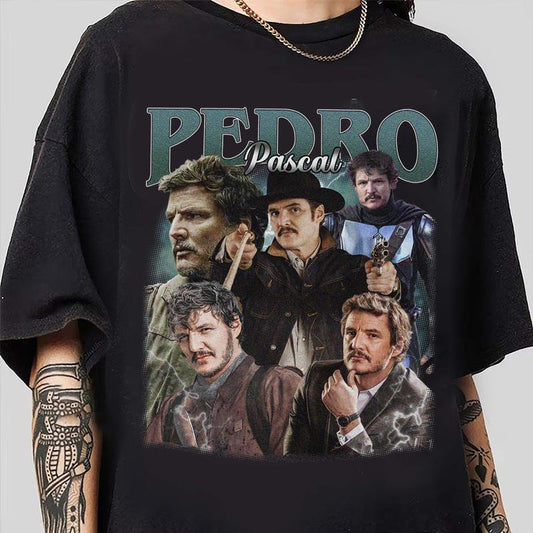 Vintage Pedro Pascal Shirt, Pedro Pascal Tribute Celebrity Shirt, Pedro Pascal Fans Gift, Clothing Casual Fabric Menswear