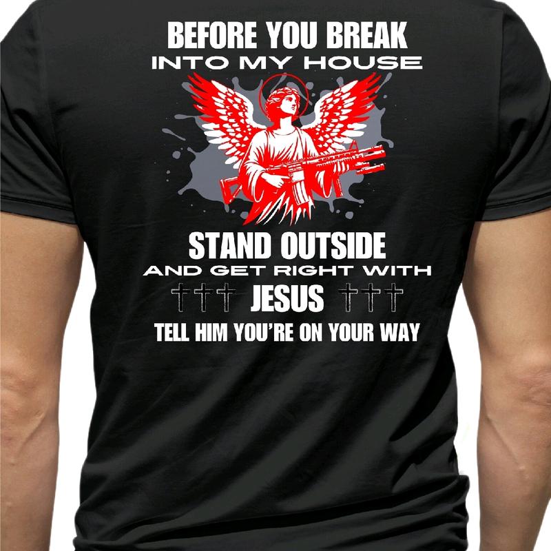 Get Right With Jesus T-shirt Menswear, cotton Top Underwear, Crewneck t shirt