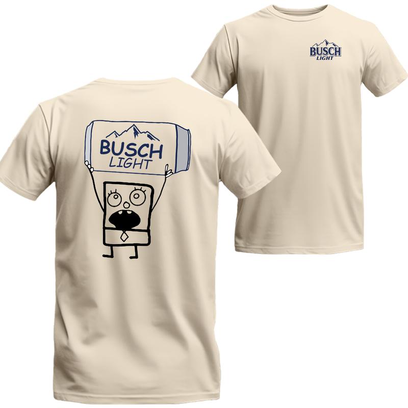 Busch Light Beer Doodlebob T-shirt, Unisex T-shirt For Men, For Women, Best choice, Menswear Top, Beer Shirt Underwear Streetwear