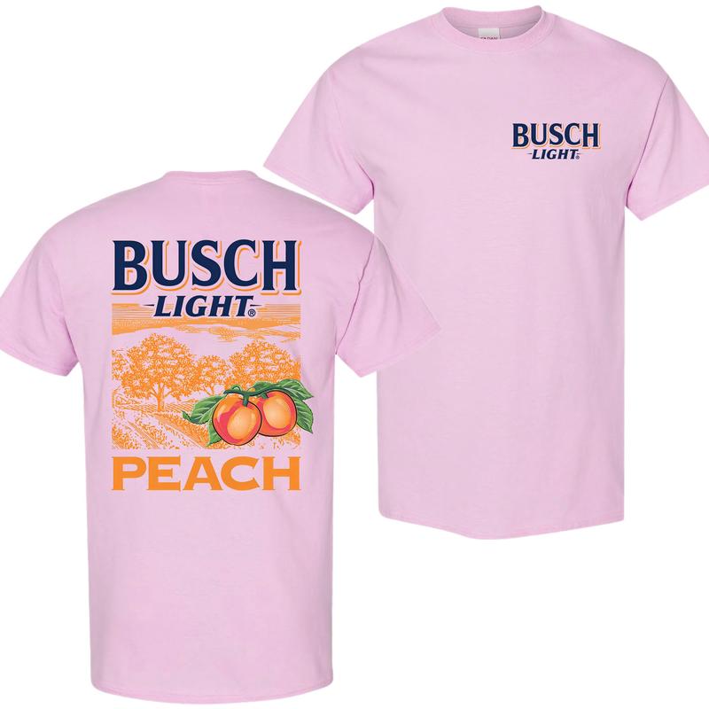 Busch Light Peach Scenic T-Shirt, Menswear Top, Colorful, For Him, For Her