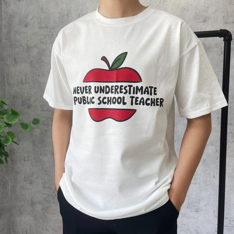 Never Underestimate A Public School Teacher T-Shirt, Harris Walz 2024 Rally Merch Shirt, Kamala Harris Shirt, DNC Quote Vote Shirt, Democrat Shirt